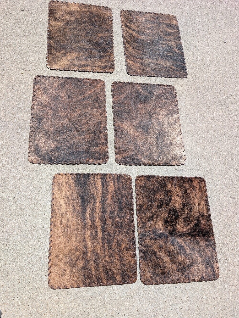 Set of 6 Cowhide Placemats and Coasters